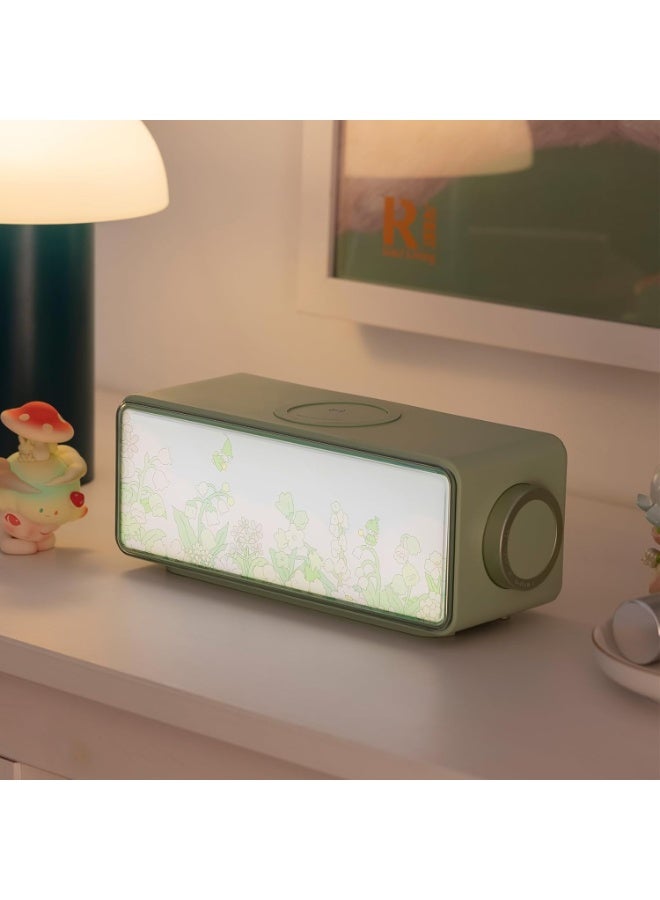 White Noise Sound Machine-4 in1 Night Light Sound Machine for Sleep,Sound Machine/Light-up Painting/Bluetooth Speaker/Wireless Charging,4 Soothing Sounds,for Baby,Kids,and Adults（green） - Image 1