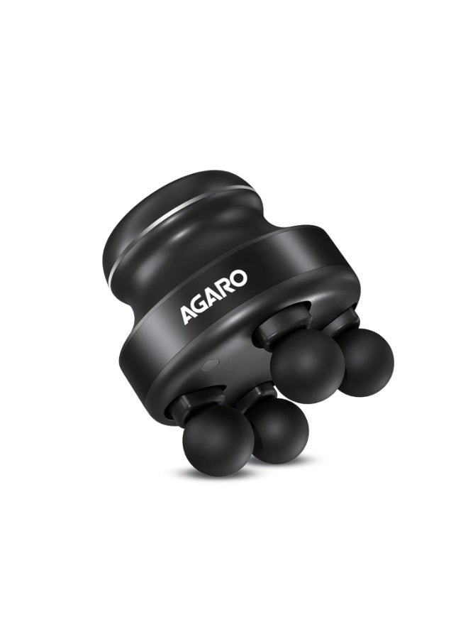 أغارو جهاز تدليك الجسم AGARO Royal Deep Tissue مع 4 رؤوس قابلة للتبديل | جهاز تدليك كهربائي محمول باليد بتقنية الاهتزاز لتخفيف آلام عضلات الرقبة والظهر والكتفين والساقين وكامل الجسم، وإرخاء اللفافة العضلية، أسود - Image 1