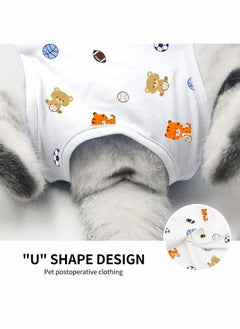 SYOSI Cat Professional Surgical Recovery Suit, E-Collar Alternative for Cats Dogs,After Surgery Wear, Pajama Suit,Home Indoor Pets Clothing Football 12-15 lbs  - Image 4