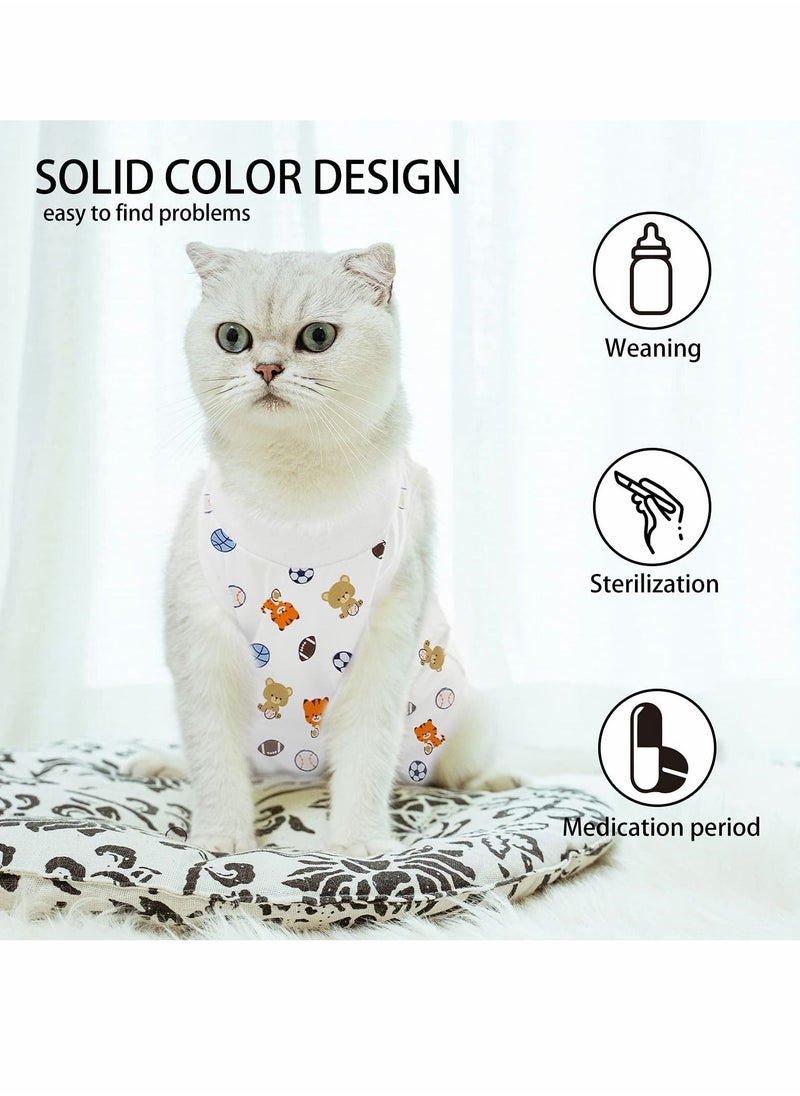 SYOSI Cat Professional Surgical Recovery Suit, E-Collar Alternative for Cats Dogs,After Surgery Wear, Pajama Suit,Home Indoor Pets Clothing Football 12-15 lbs  - Image 3
