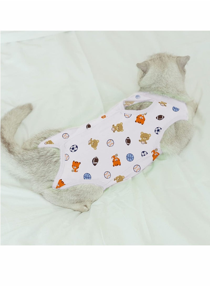 SYOSI Cat Professional Surgical Recovery Suit, E-Collar Alternative for Cats Dogs,After Surgery Wear, Pajama Suit,Home Indoor Pets Clothing Football 12-15 lbs  - Image 2