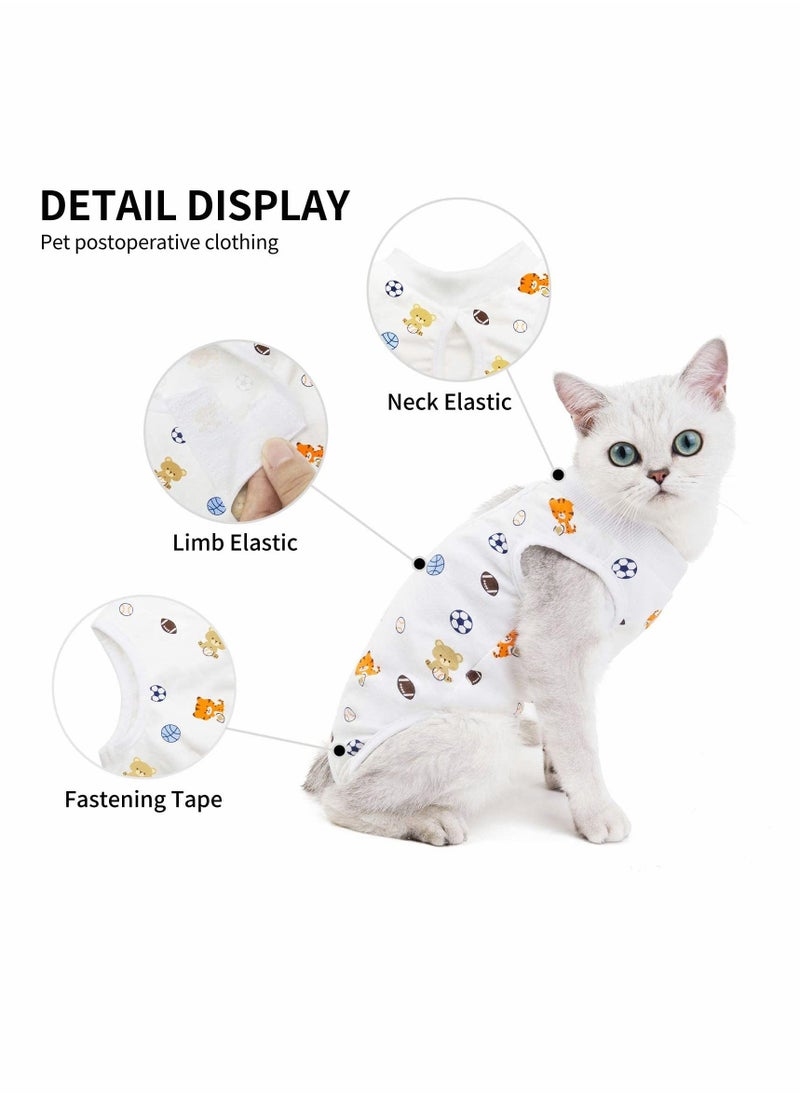 SYOSI Cat Professional Surgical Recovery Suit, E-Collar Alternative for Cats Dogs,After Surgery Wear, Pajama Suit,Home Indoor Pets Clothing Football 12-15 lbs  - Image 5