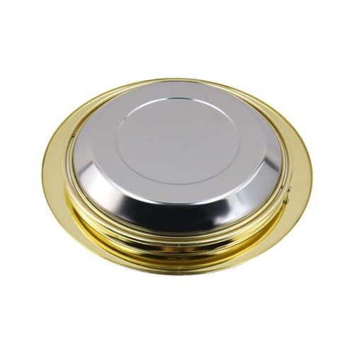 Antrader Trash and Waste Chute Lid Recessed Counter Top Covers,Trash Can Stainless Steel Swing Cover,1Pcs (Gold) - Image 4