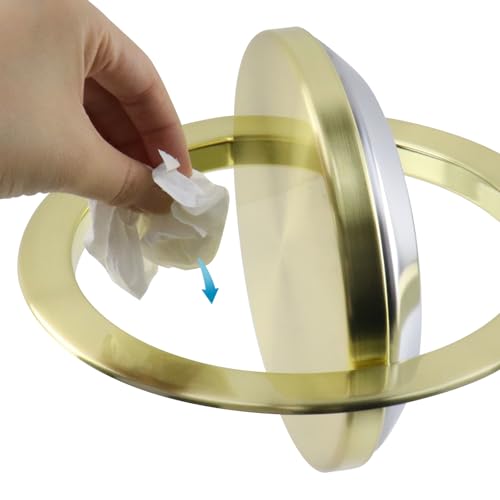 Antrader Trash and Waste Chute Lid Recessed Counter Top Covers,Trash Can Stainless Steel Swing Cover,1Pcs (Gold) - Image 5