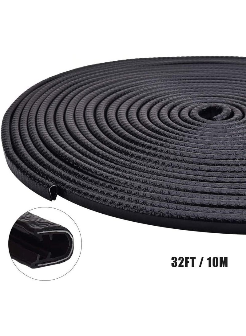 10m Car Door Protection Strip, Rubber Scratch Protection Strip Edge Protection Trim, Easy Installation, Anti-collision Rubber Clips to Protect Door Edges, Scratch Protector for Car, Truck, SUV, Black - Image 2