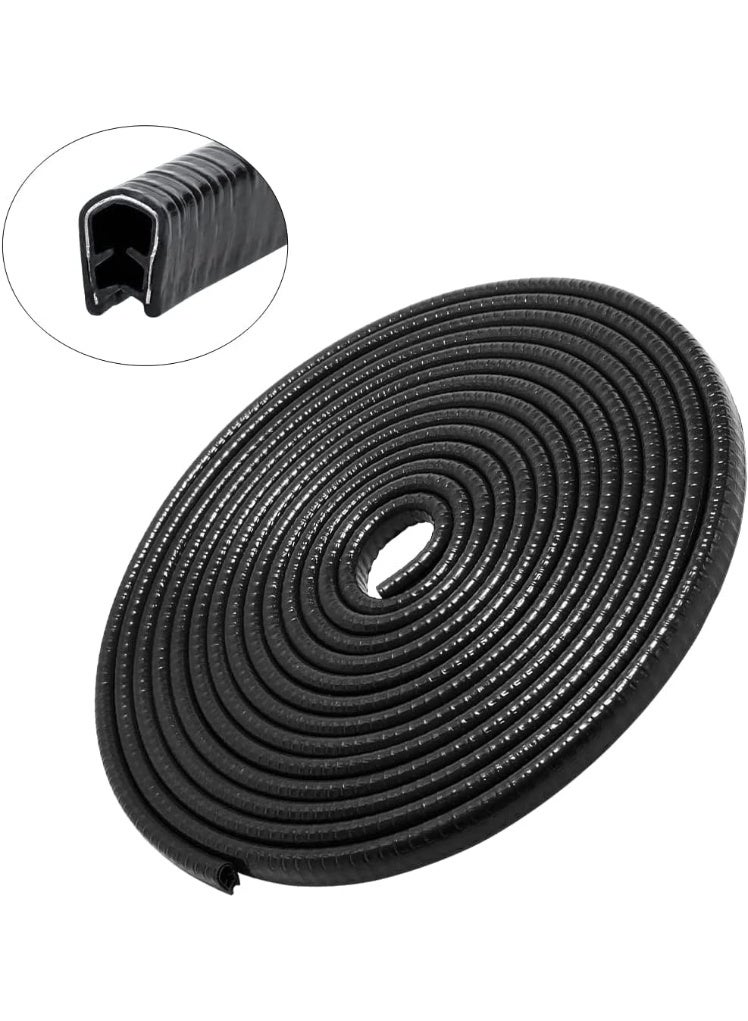 10m Car Door Protection Strip, Rubber Scratch Protection Strip Edge Protection Trim, Easy Installation, Anti-collision Rubber Clips to Protect Door Edges, Scratch Protector for Car, Truck, SUV, Black - Image 1