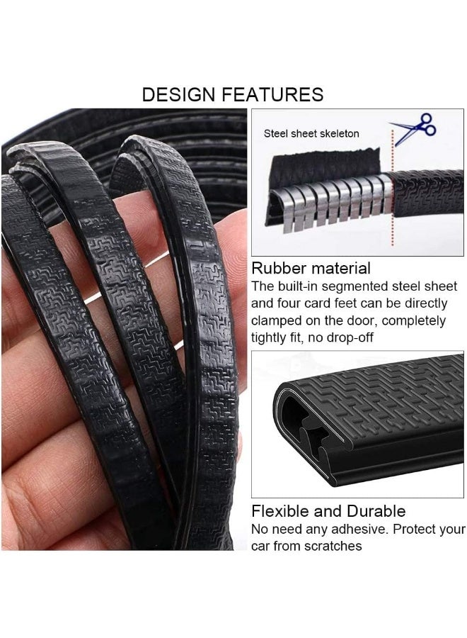10m Car Door Protection Strip, Rubber Scratch Protection Strip Edge Protection Trim, Easy Installation, Anti-collision Rubber Clips to Protect Door Edges, Scratch Protector for Car, Truck, SUV, Black - Image 3