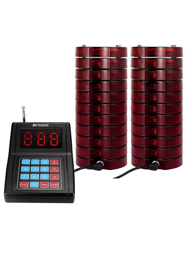 Retekess Pager a wireless pager for customers in restaurants and cafes from Retekess, 20 devices + 1 keyboard + 2 charging base - Image 1
