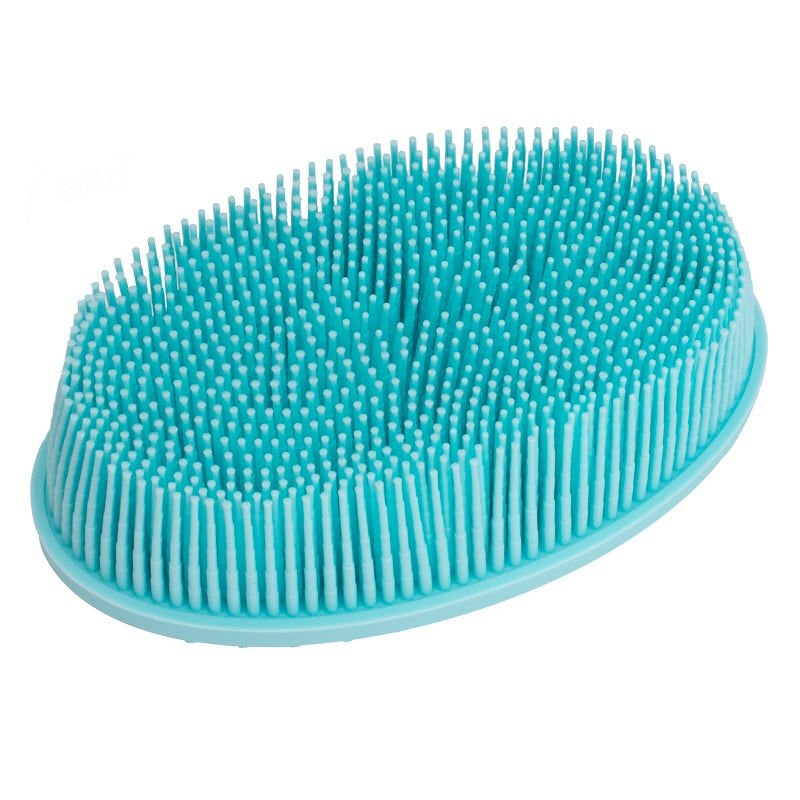 DNC Exfoliating Silicone Body Scrubber Shower Bath Body Brush loofah Easy to Clean, Lathers Well, Eco Friendly, Long Lasting (Blue - Image 2