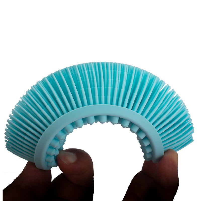 DNC Exfoliating Silicone Body Scrubber Shower Bath Body Brush loofah Easy to Clean, Lathers Well, Eco Friendly, Long Lasting (Blue - Image 5
