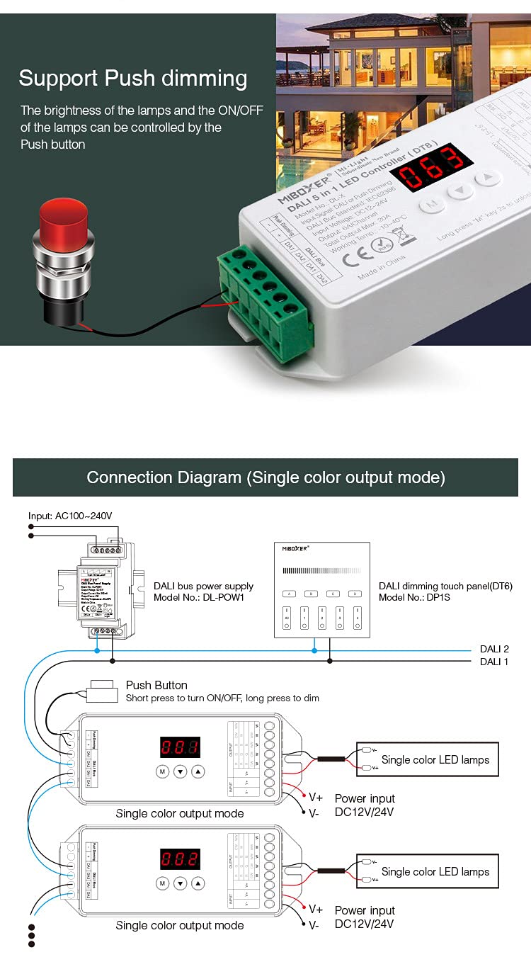 protium DC12~24V DL-X DALI 5 in 1 LED Controller (DT8) - Image 3