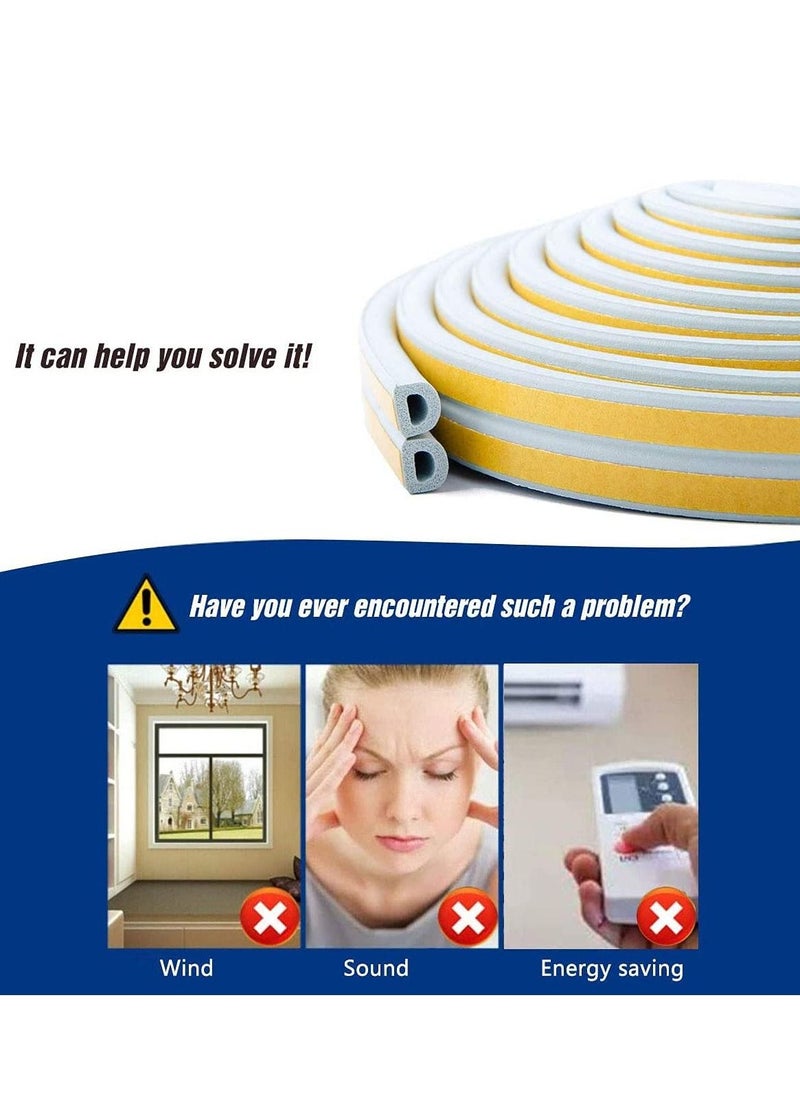 Arabest - Door and Window Indoor Soundproof and Windproof Self Adhesive Foam Weather Stripping Gray 6 Meters - Image 1