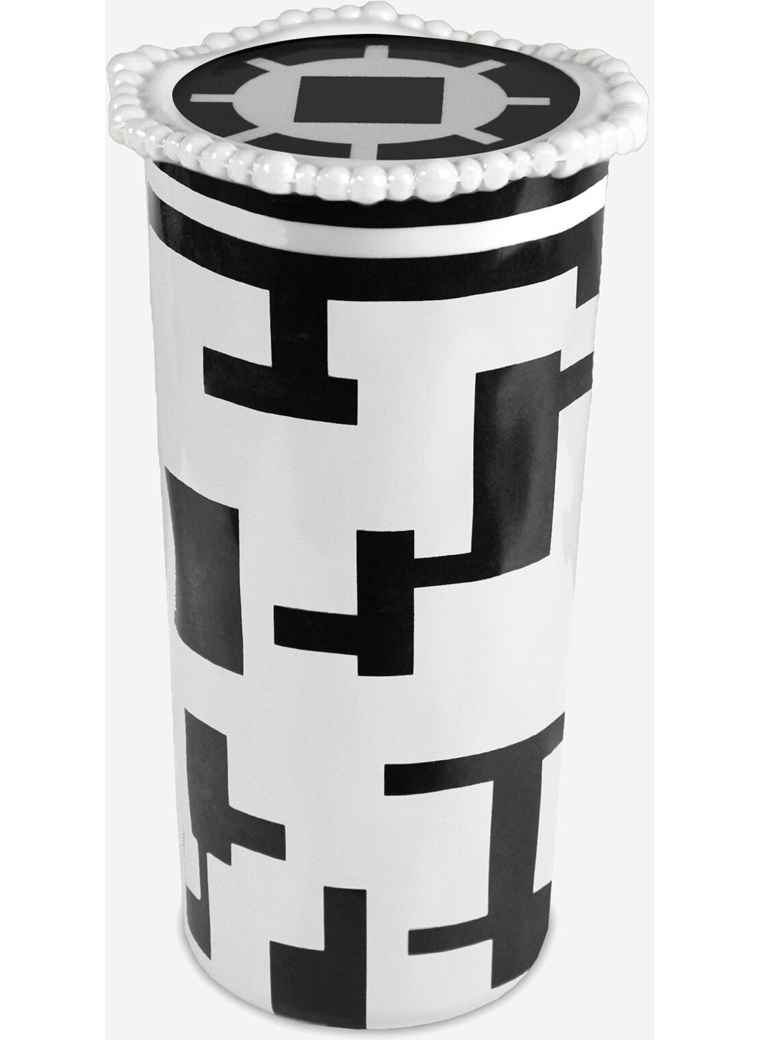 Baci milano - Black and White Melamine Jar 21 cm - Image 1