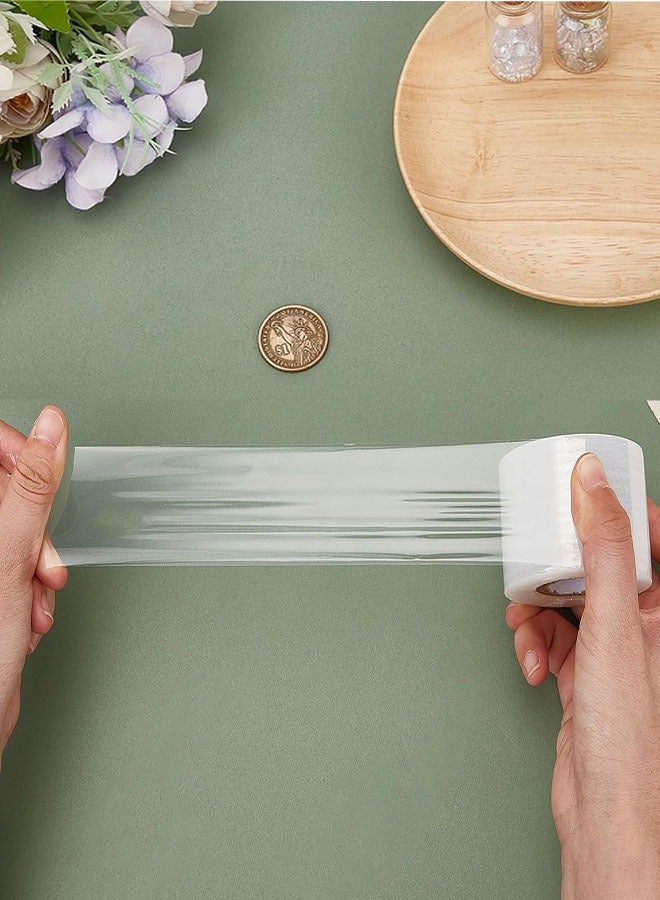 فيلم تغليف مرن صغير، لفتان لفافة بلاستيكية مرنّة شديدة التحمل للزجاجات والبرطمانات والعلب، 1.6 بوصة × 984 قدم غلاف بلاستيكي متعدد الاستخدامات للتغليف والتطعيم في الحديقة وشريط النباتات ومستلزمات التغليف غير المسخنة - Image 4