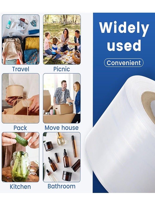 فيلم تغليف مرن صغير، لفتان لفافة بلاستيكية مرنّة شديدة التحمل للزجاجات والبرطمانات والعلب، 1.6 بوصة × 984 قدم غلاف بلاستيكي متعدد الاستخدامات للتغليف والتطعيم في الحديقة وشريط النباتات ومستلزمات التغليف غير المسخنة - Image 5