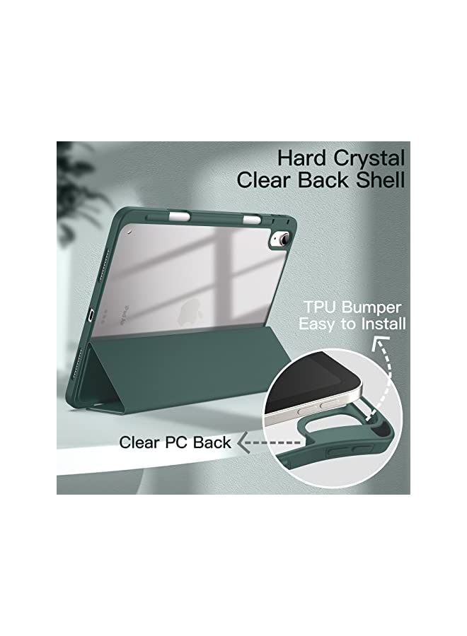 Jetech Case for iPad Air 5/4 (2022/2020 5th/4th Generation 10.9-Inch) with Pencil Holder, Clear Transparent Back Shell Slim Stand Shockproof Tablet Cover, Auto Wake/Sleep (Misty Blue) - Image 2