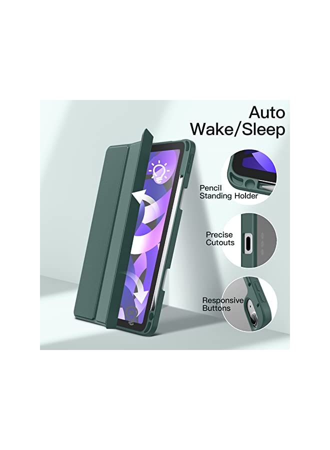 Jetech Case for iPad Air 5/4 (2022/2020 5th/4th Generation 10.9-Inch) with Pencil Holder, Clear Transparent Back Shell Slim Stand Shockproof Tablet Cover, Auto Wake/Sleep (Misty Blue) - Image 5