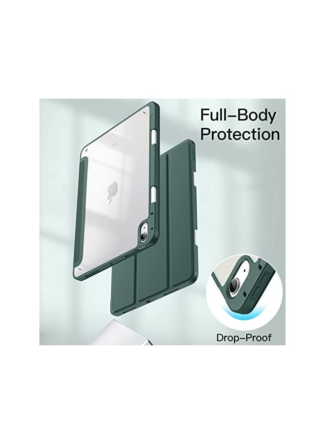 Jetech Case for iPad Air 5/4 (2022/2020 5th/4th Generation 10.9-Inch) with Pencil Holder, Clear Transparent Back Shell Slim Stand Shockproof Tablet Cover, Auto Wake/Sleep (Misty Blue) - Image 3