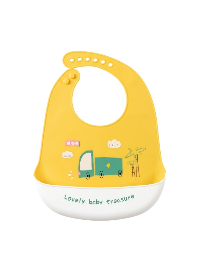 Bambimici Lovely Baby Treasure Silicone Bib - Truck Graphic - Image 1