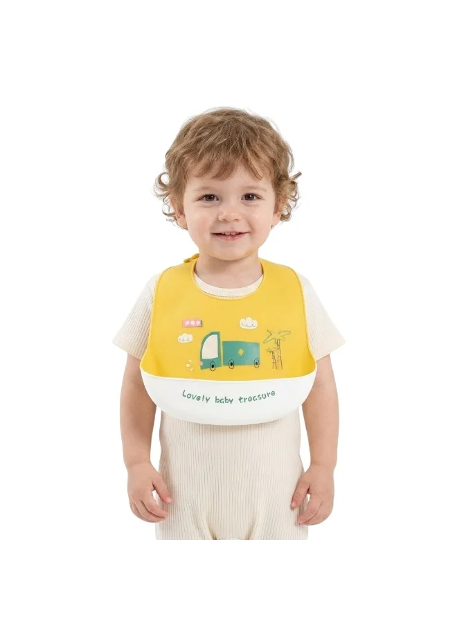 بامبيميسي Lovely Baby Treasure Silicone Bib - Truck Graphic