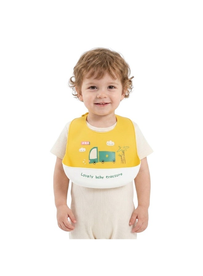 Bambimici Lovely Baby Treasure Silicone Bib - Truck Graphic - Image 2