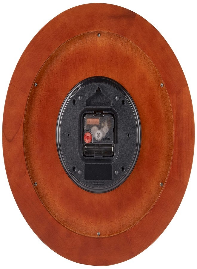 Bulova C4228 Reedham Wall Clock, 14" Diameter, Walnut - Image 3