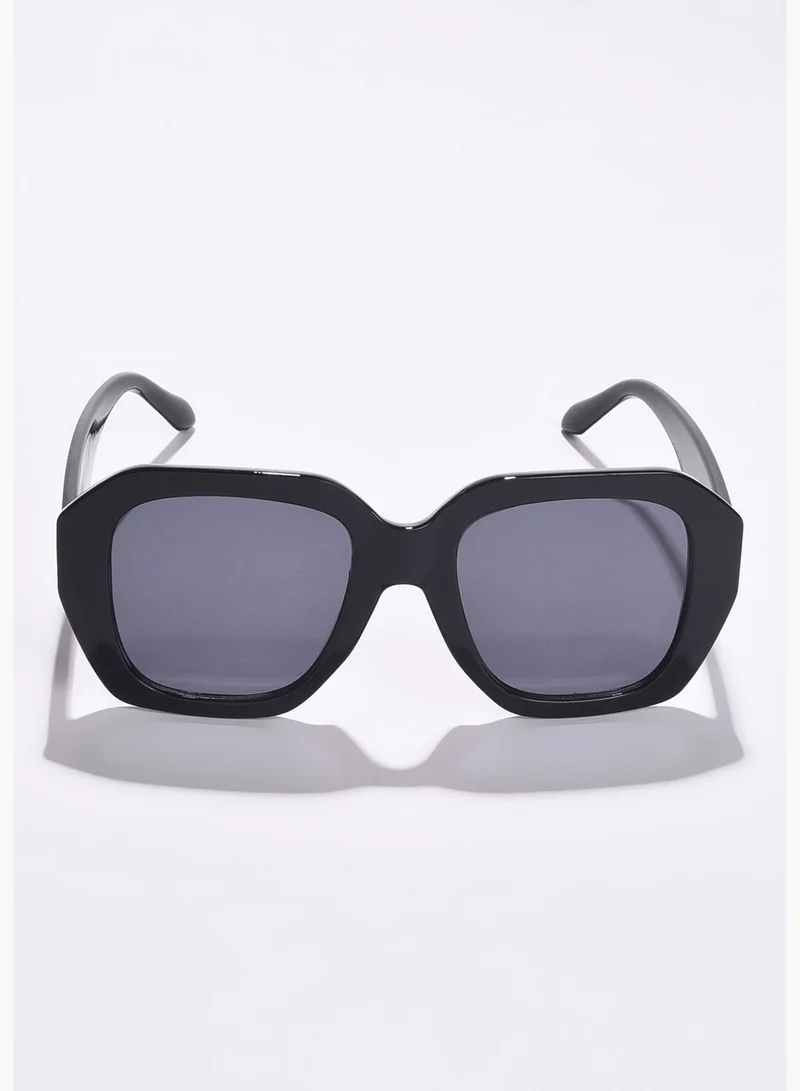Haute Sauce Women Black Lens Black Oversized Sunglasses