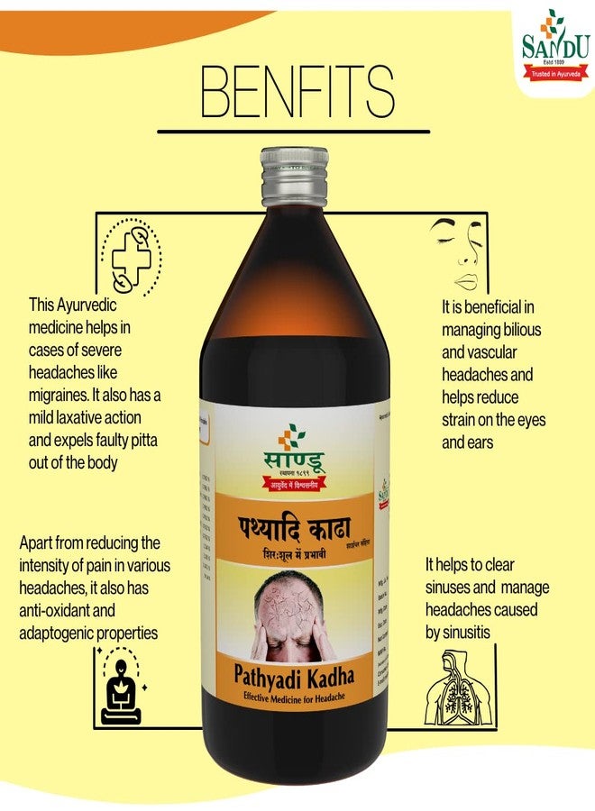 Sandu Pharmaceuticals Ltd Pathyadi Kadha | For various Headaches and Migraine (200 ml) - Image 4