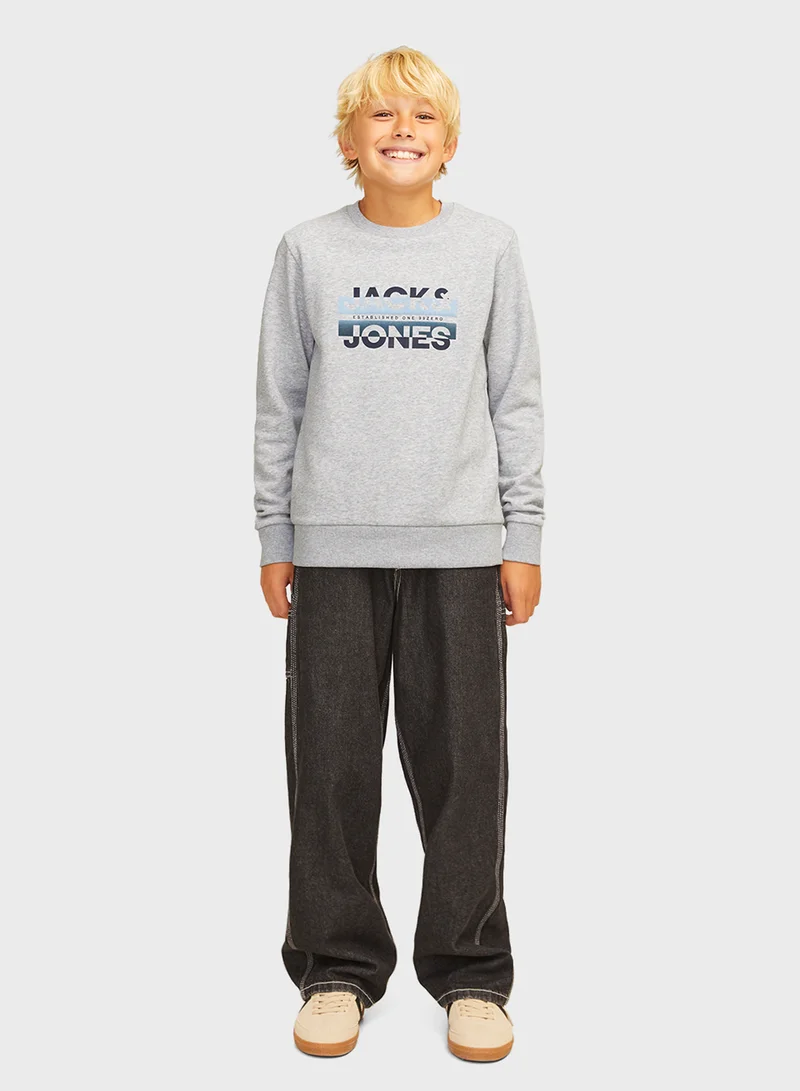 Jack & Jones Junior Youth Crew Neck Graphic Sweatshirt