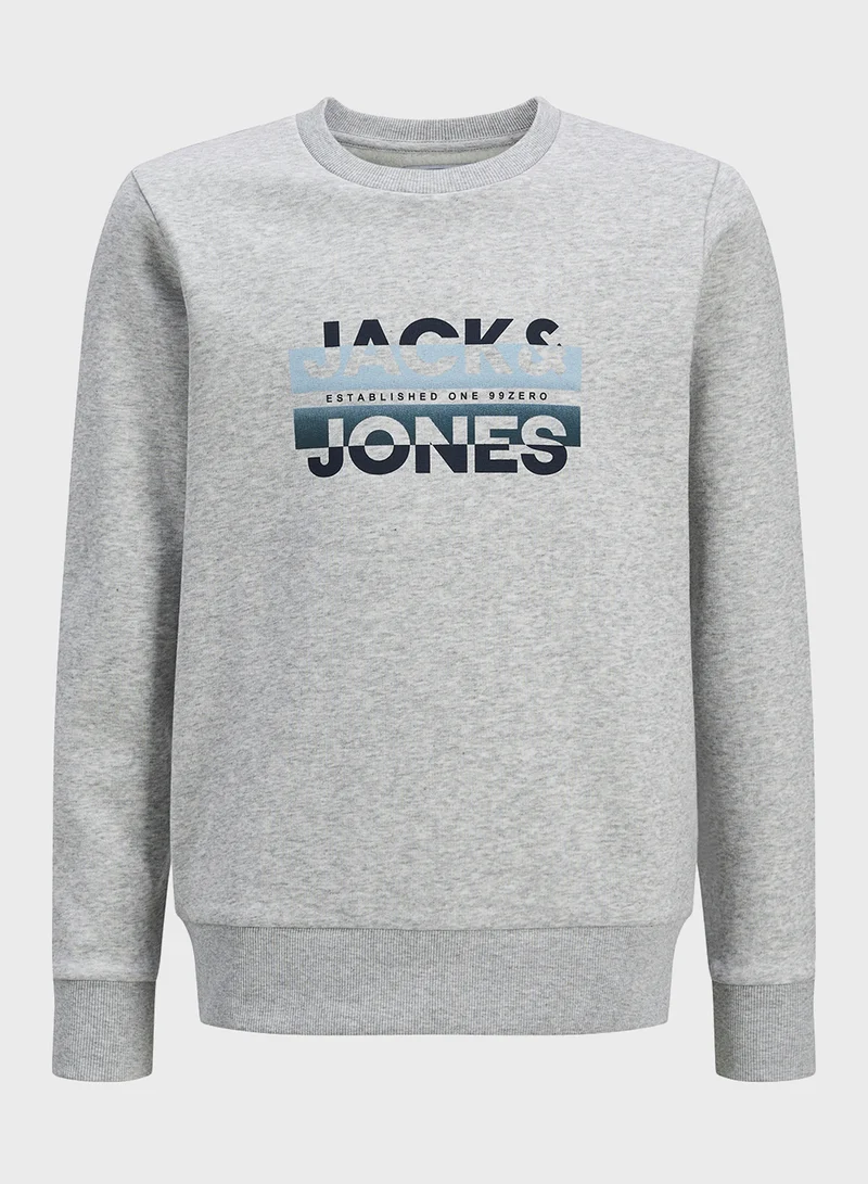 Jack & Jones Junior Youth Crew Neck Graphic Sweatshirt