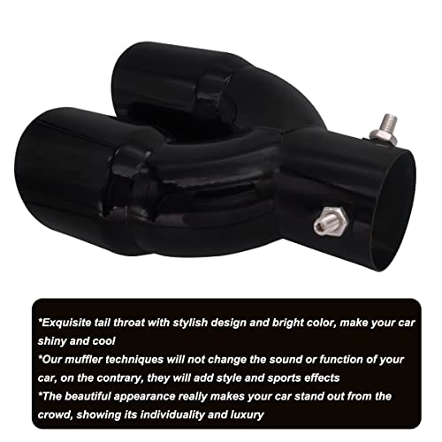 Rxmgf 2.5 inch 6.3cm Universal Dual Exhaust Tip Stainless Steel Muffler Tail Pipe For Car Pickup trucks (Black Straight) - Image 5