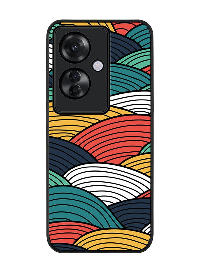 Stylizedd Rugged Black edge case for Oppo Reno11 F / Oppo F25 Pro 5G, Slim fit Soft Case Flexible Rubber Edges Anti Drop TPU Gel Thin Cover -  Woven Colors - Image 1