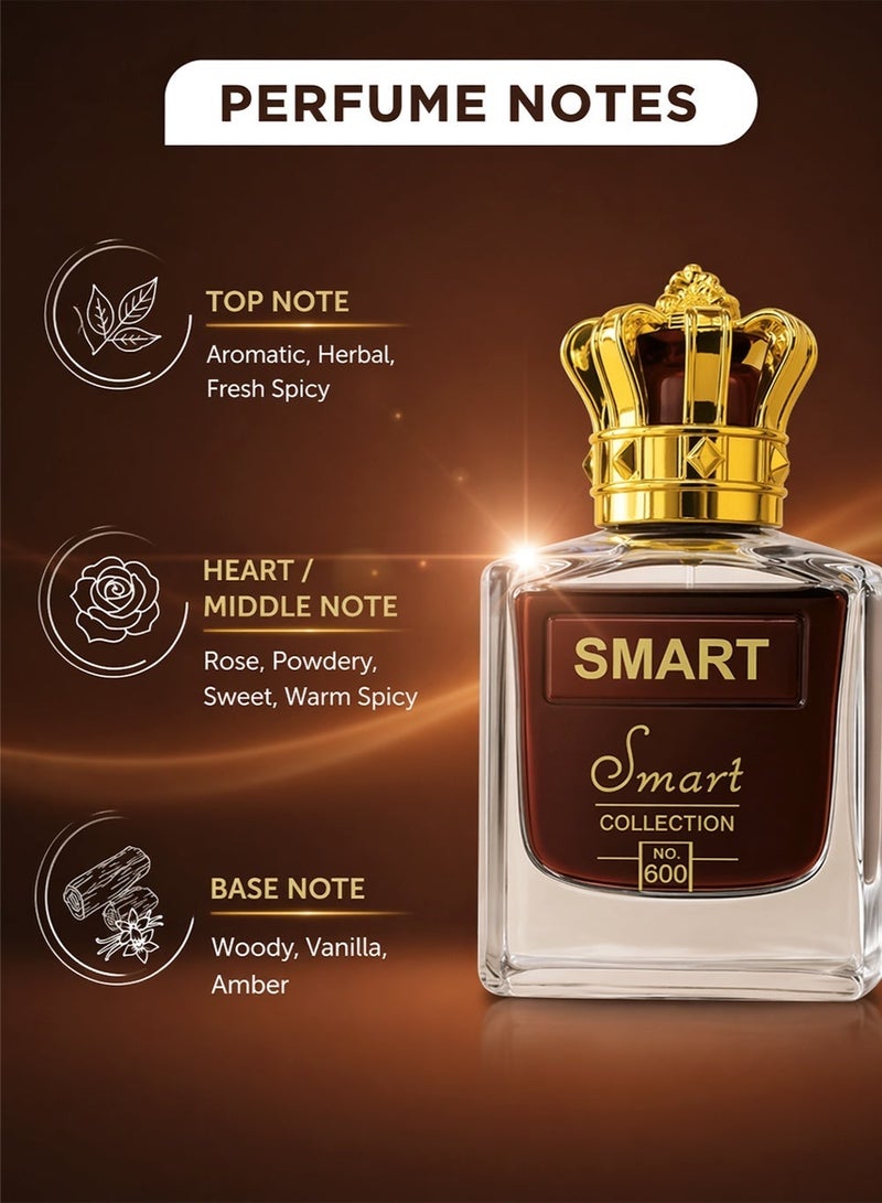 Smart collection Luxury Long Smart Collection Perfume No. 600 for Men 25ml | Aromatic Amber & Vanilla Fragrance | Eau De Perfume - Image 2