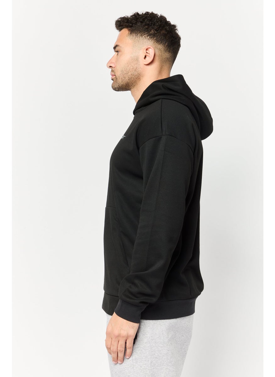 Reebok Men Sportswear Fit Long Sleeves Training Hooded, Black  - Image 2