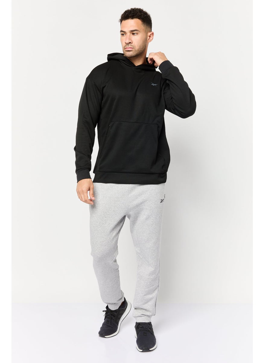 Reebok Men Sportswear Fit Long Sleeves Training Hooded, Black  - Image 4