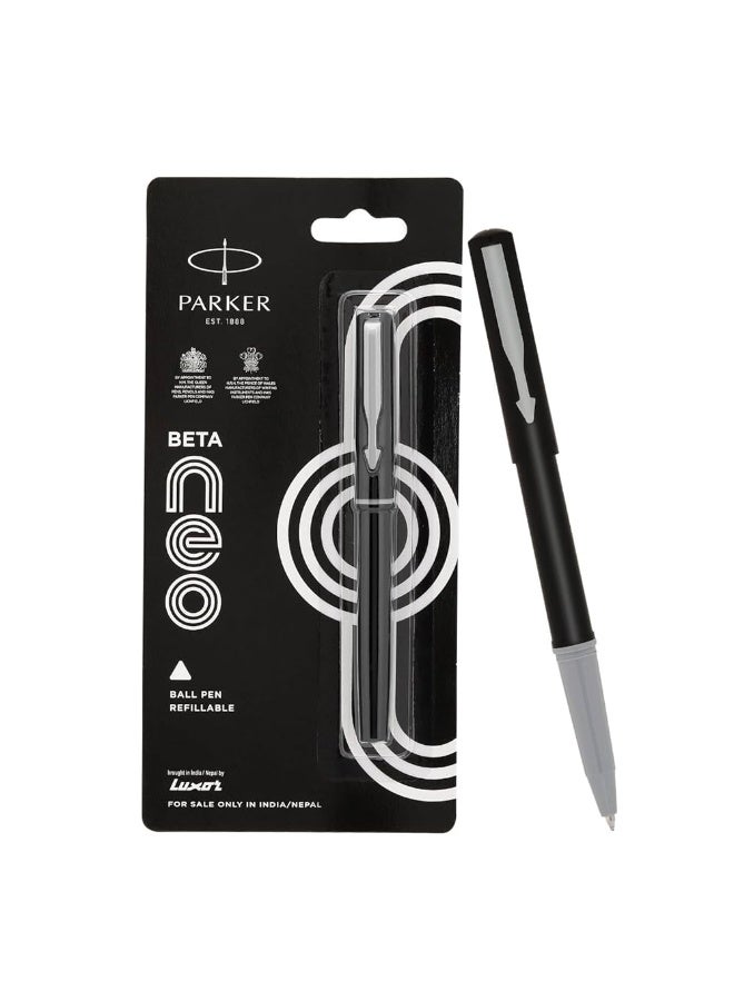 باركر قلم حبر جاف بيتا نيو ميتاليك أزرق | حبر أزرق | مثالي للطلاب والعاملين