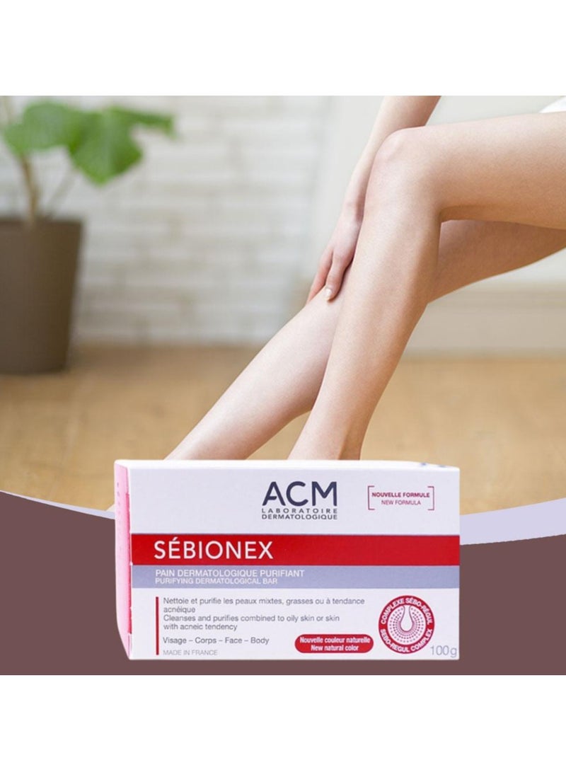 اكم لابرتوري ديرماتولوجيك صابونة سيبيونكس باين ديرماتولوجيك المنقية من إيه سي إم للبشرة المعرضة لحب الشباب، المختلطة والدهنية، 100 جم - Image 4