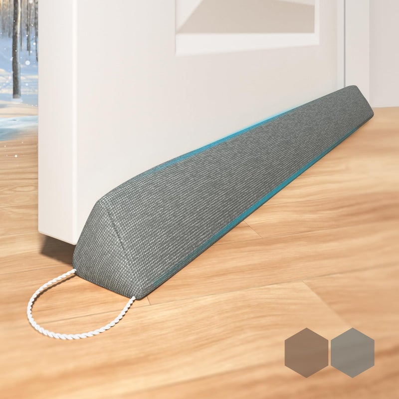 SYIPO Triangle Door Draft Stopper354 Weighted Under Door Draft Blocker Bottom Door Seal Noise  AirInterior Sound Proof Door Snake Draft Insulation Stopper  Warm in Winter  Cool in SummerGray