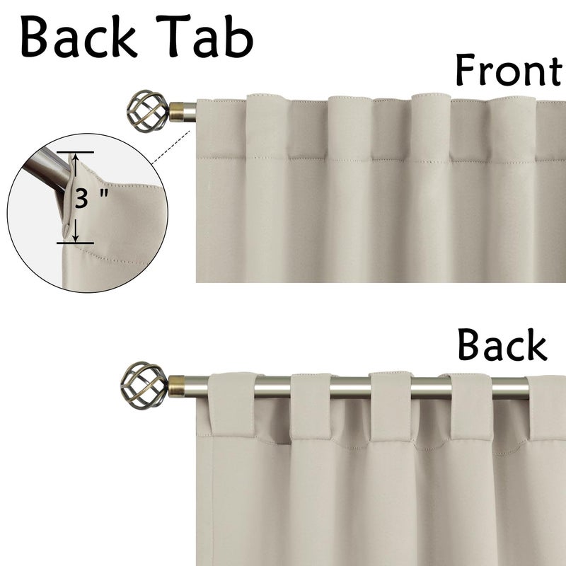 BGment Rod Pocket and Back Tab Blackout Curtains for Bedroom - Thermal Insulated Room Darkening Curtains for Living Room, 2 Window Curtain Panels (42 x 63 Inch, Natural Camel) - Image 2