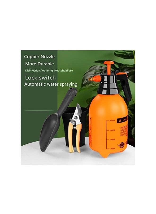 Generic - Sprayer Garden Pump Pressure Spray Bottle Lawn Sprayer Water Mister Spray Bottle For Plant Flowers Pesticides Fertilizers 2 Liter Orange Color 1 Pack - Image 1