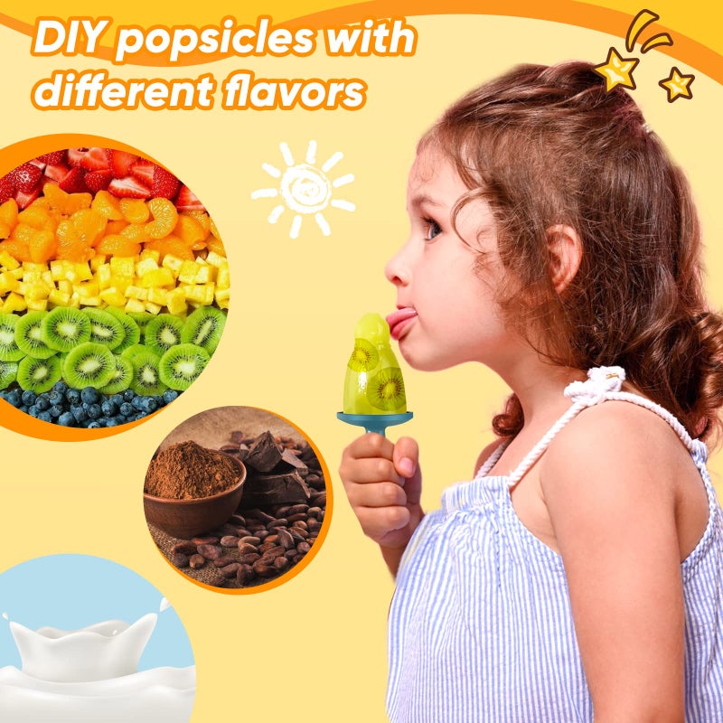 WYOK Popsicle Mold Set 4 Pieces Homemade Silicone Popsicle Maker Easy Release Ice Cream Molds Reusable Diy Pop Molds (Ice World  White) - Image 3