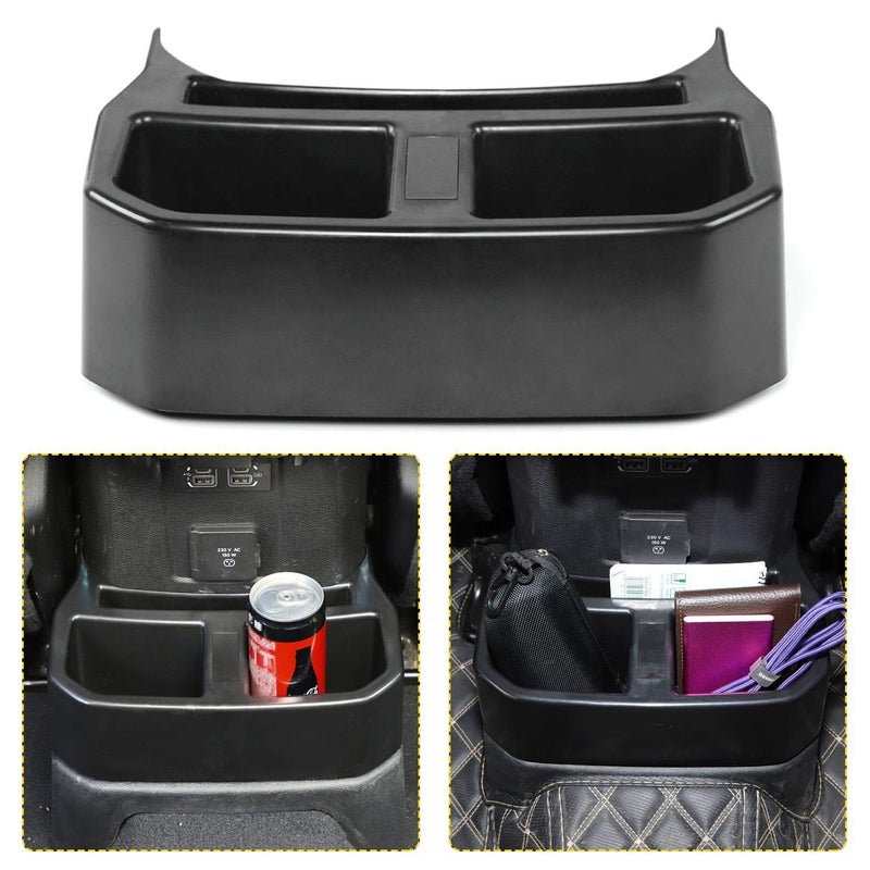 JeCar Rear Cup Holder Floor Console Mounted Drink Holder Rear Seat Storage Organizer Interior Accessories Compatible with Jeep Wrangler 20182023 JL Unlimited