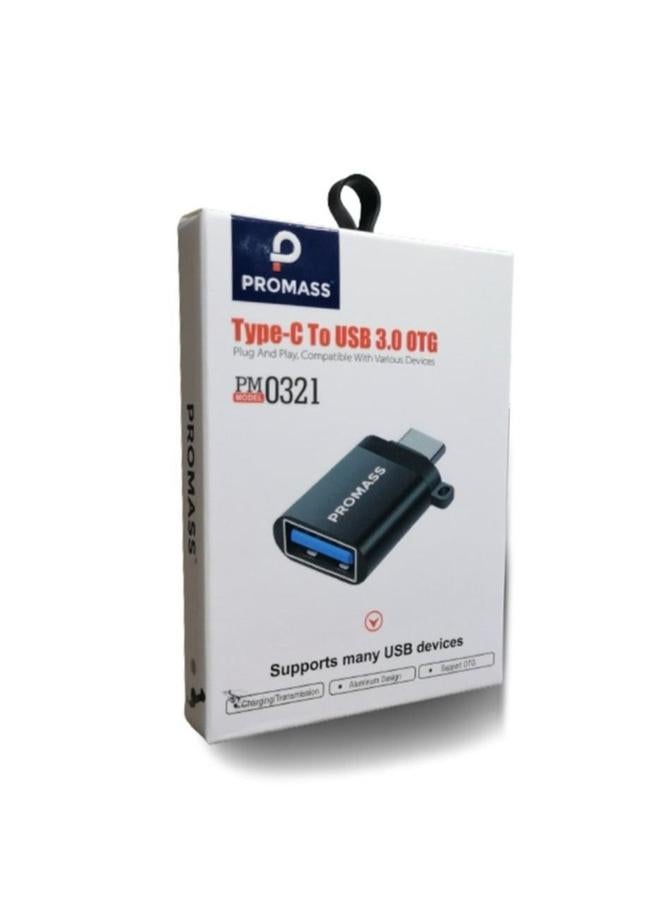 PROMASS Original adapter cable for charging and transferring data, Type C to USB, black color - Image 3
