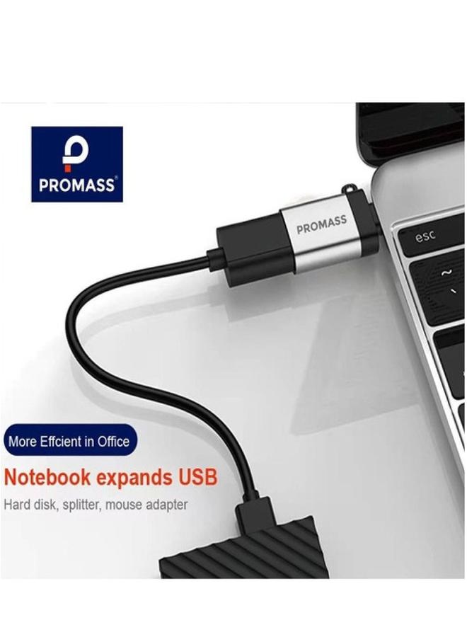 PROMASS Original adapter cable for charging and transferring data, Type C to USB, black color - Image 2