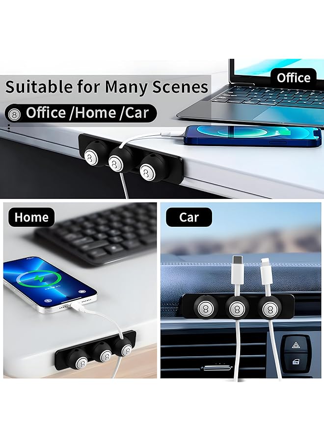 إيروريكس حامل أسلاك مغناطيسي وحامل كابل مغناطيسي لإدارة كابلات السيارة وحامل أسلاك مكتب للمنزل والمكتب والهاتف والسيارة والحائط وسطح المكتب وطاولة بجانب السرير باللون الأسود - Image 5