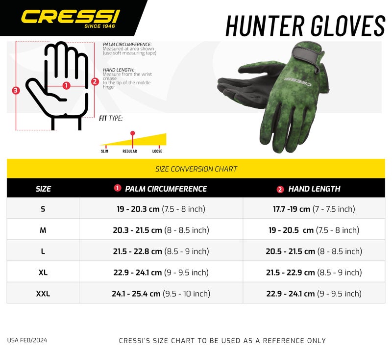 Cressi Hunter Gloves, Camo Green, 2 mm, S - Image 3