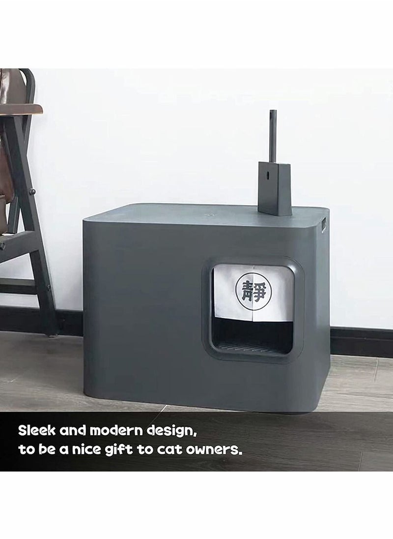 Excefore - Cat Litter Scooper with Caddy Holder, Cat Scooper for Litter Box with Stand, A Nice Addition to cat Litter Tray and Box, Store cat Pooper Scooper When not in use, Modern, Durable and Cute - Image 1