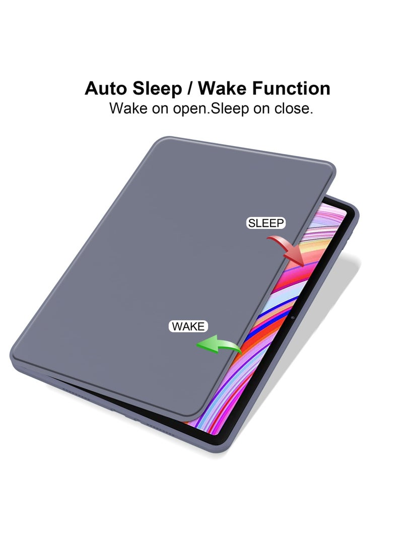 for iPad Air 13 inch (24/25) / ipad Pro 12.9 inch (22/21/20/18) Case Cover, Tablet Protective Case With Pen Slot, Acrylic 360 ° Rotating Design, Automatic Wake-up/sleep, Soft Leather,Purple - Image 4