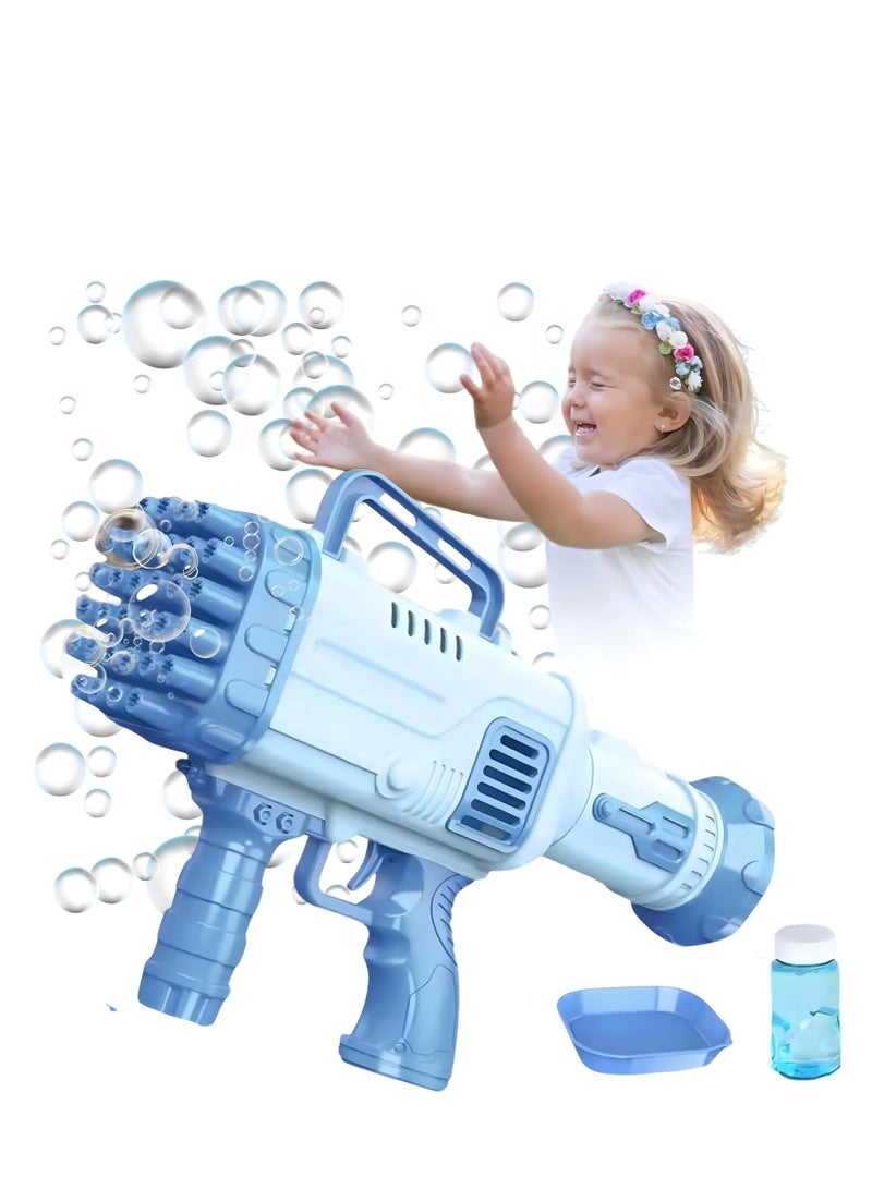 Ebeya Bubble Gun - 32 Hole Bazooka Bubble Gun - Brown Brown Bubbles for Kids Indoors, Outdoors, Parties, Halloween, Halloween, New Year, Christmas Gifts - Blue - Image 2