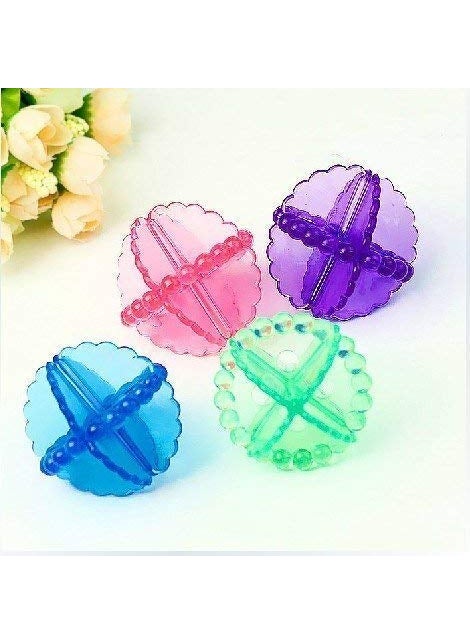 DHYANI DHYANI Basket 4Pc Multicolour Washing Machine Cloth Cleaning Laundry Dryer Washing Ball  - Image 1